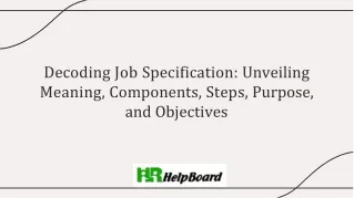 Job Specification Meaning