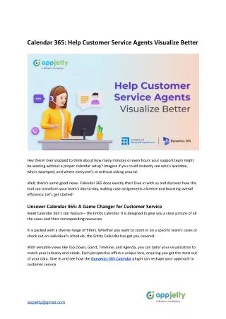 calendar 365 help customer service agents