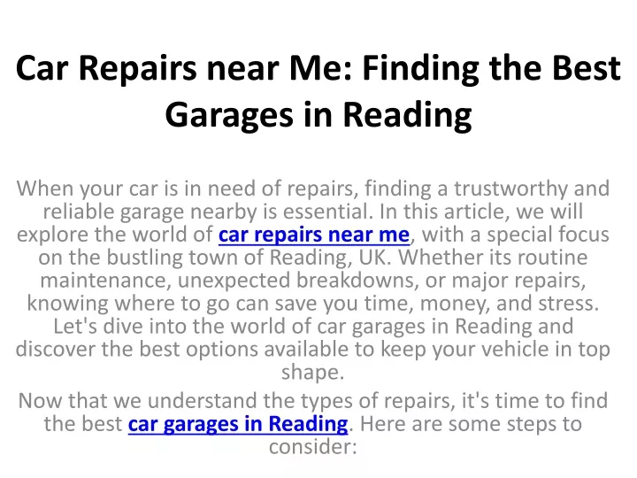 car repairs near me finding the best garages in reading