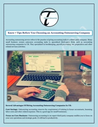 Know 7 Tips Before You Choosing an Accounting Outsourcing Company