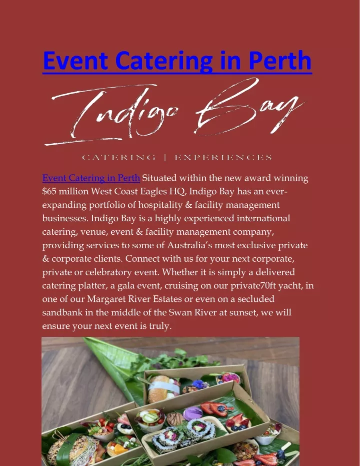 event catering in perth