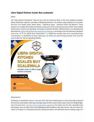 Libra Digital Kitchen Scales Buy scalewala