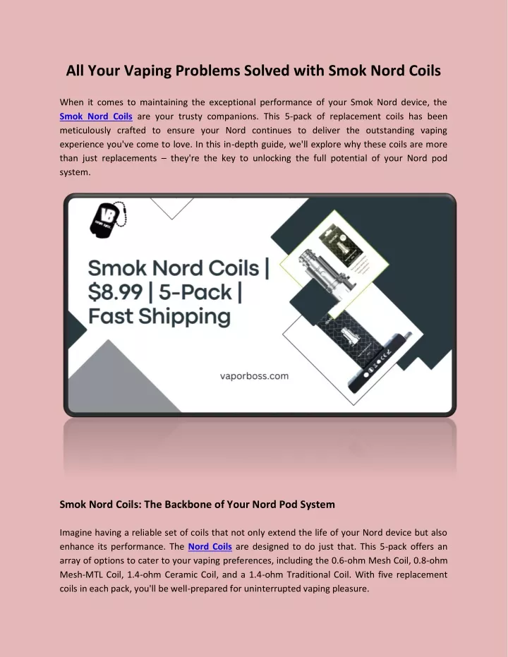 all your vaping problems solved with smok nord