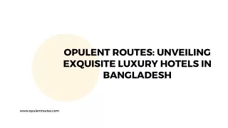 Opulent Routes: Unveiling Exquisite Luxury Hotels in Bangladesh