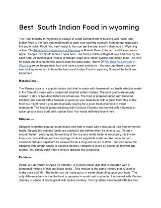 Best  South Indian Food in wyoming (1)