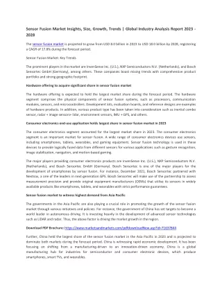 sensor fusion market insights size growth trends