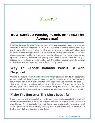 How Bamboo Fencing Panels Enhance The Appearance?