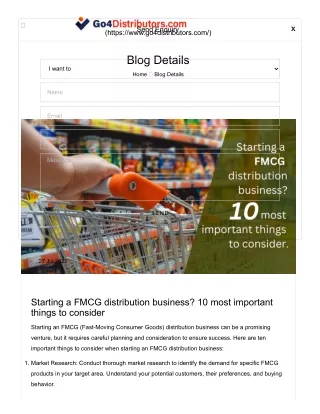 Starting a FMCG distribution business? 10 most important things to consider