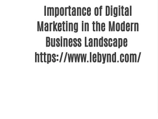 Importance of Digital Marketing in the Modern Business Landscape