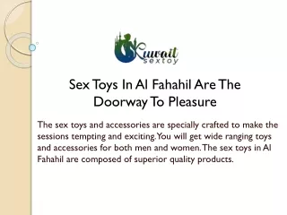 Sex Toys In Al Fahahil Are The Doorway To Pleasure