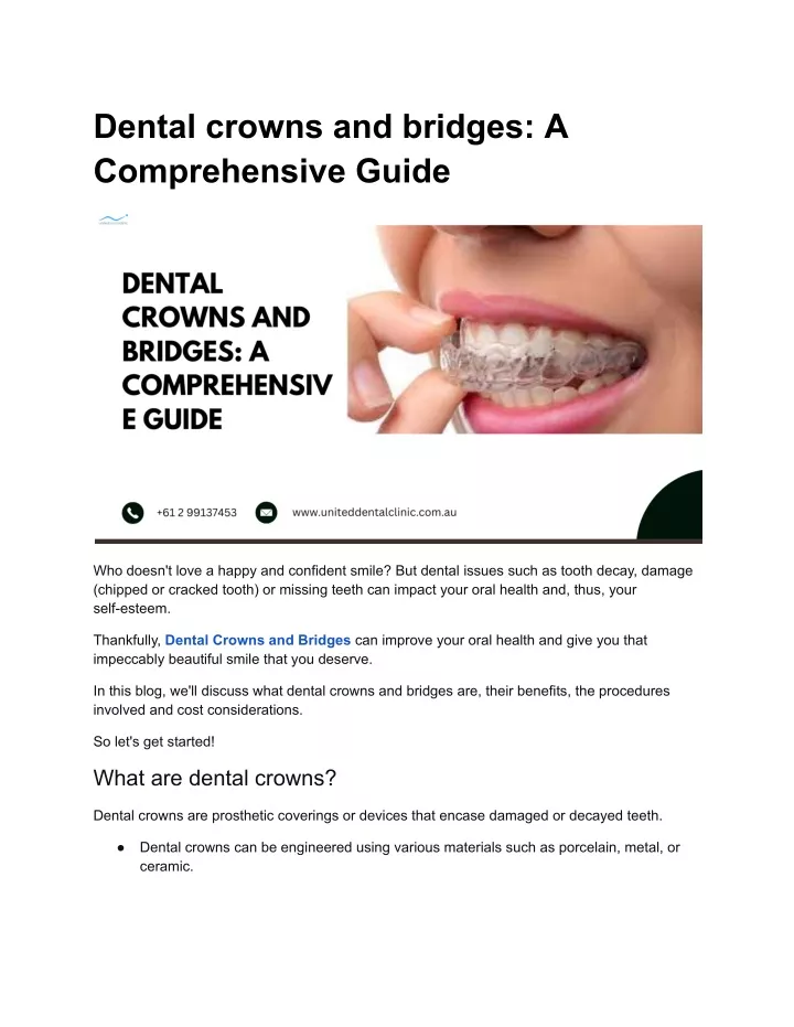 dental crowns and bridges a comprehensive guide