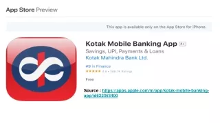 Kotak Mahindra Bank’s official mobile banking app