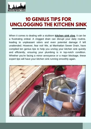 10 Genius Tips For Unclogging The Kitchen Sink
