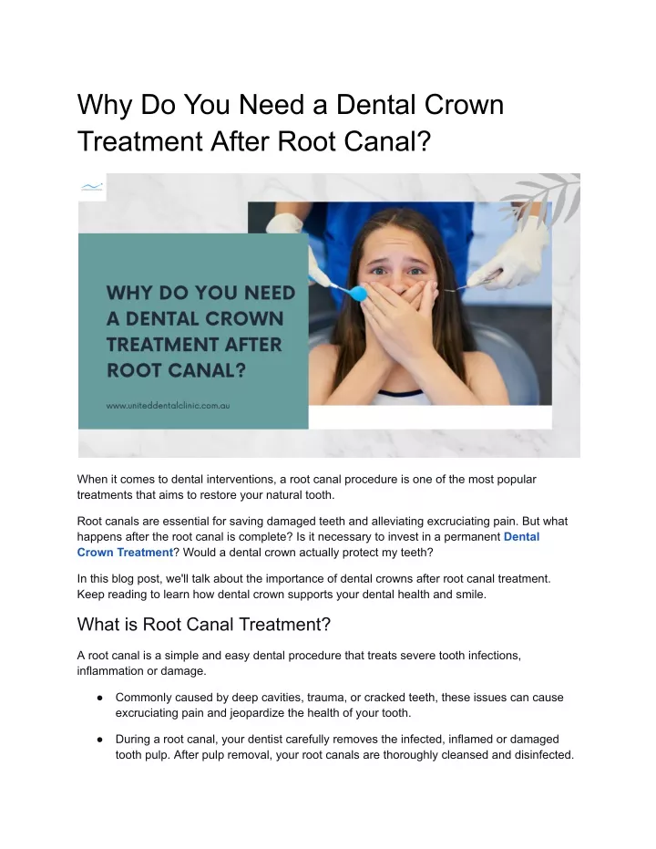 why do you need a dental crown treatment after