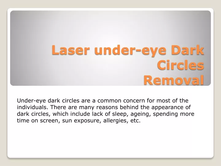 laser under eye dark circles removal