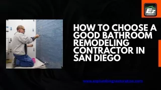 How to Choose a Good Bathroom Remodeling Contractor in San Diego