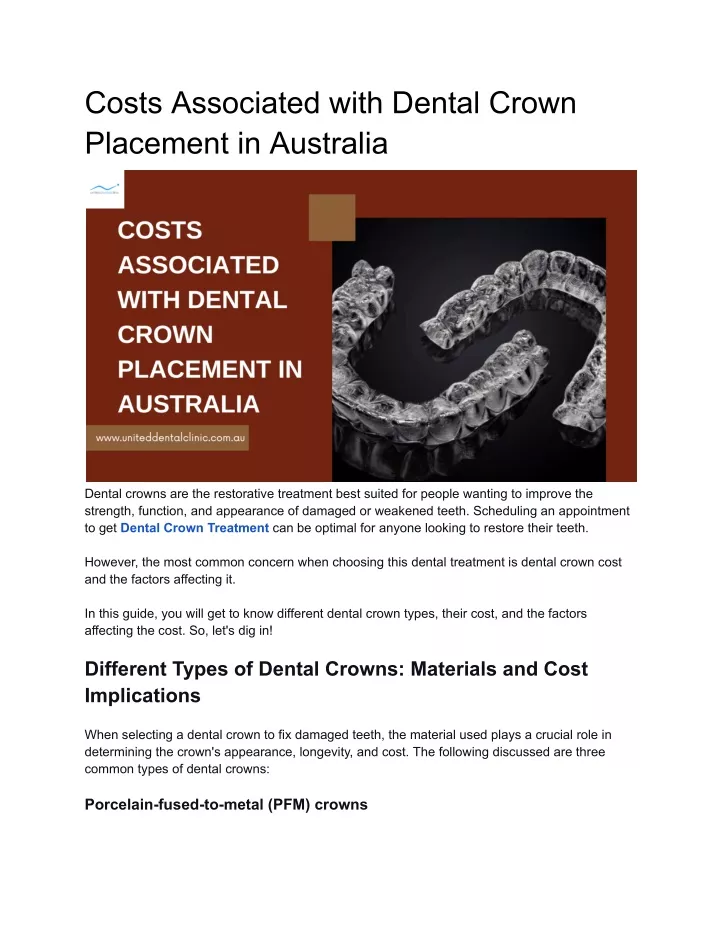 costs associated with dental crown placement