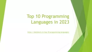 Top 10 Programming Languages in 2023