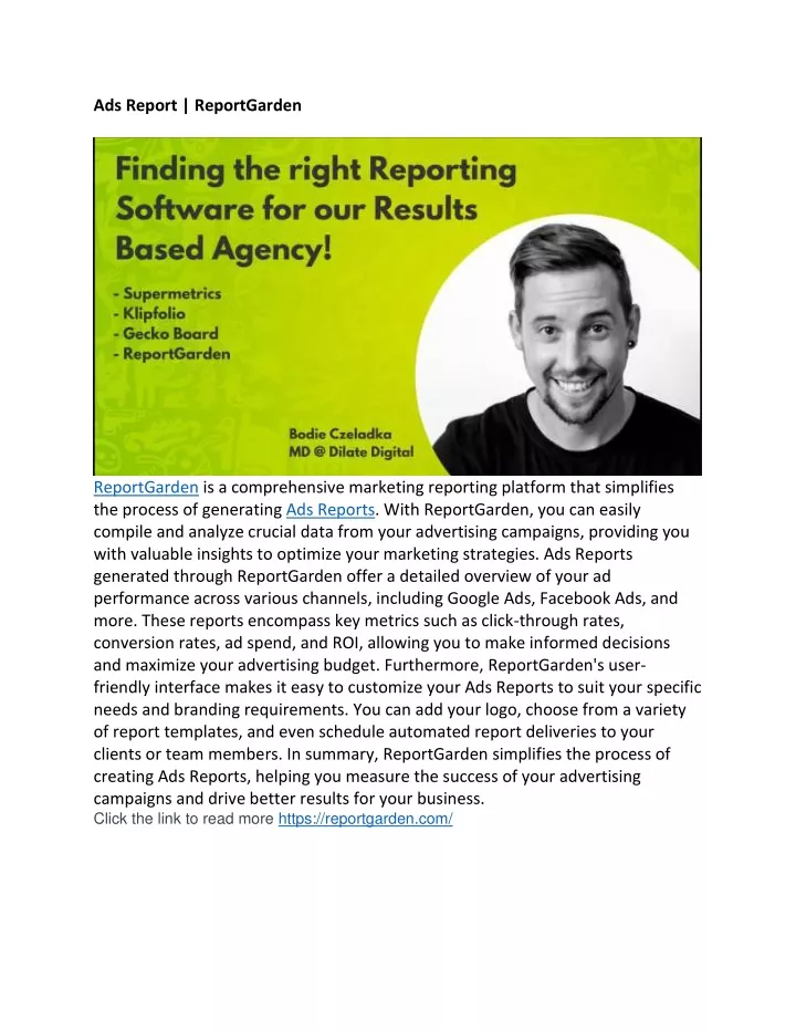 ads report reportgarden