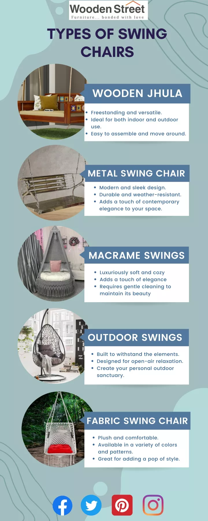 types of swing chairs
