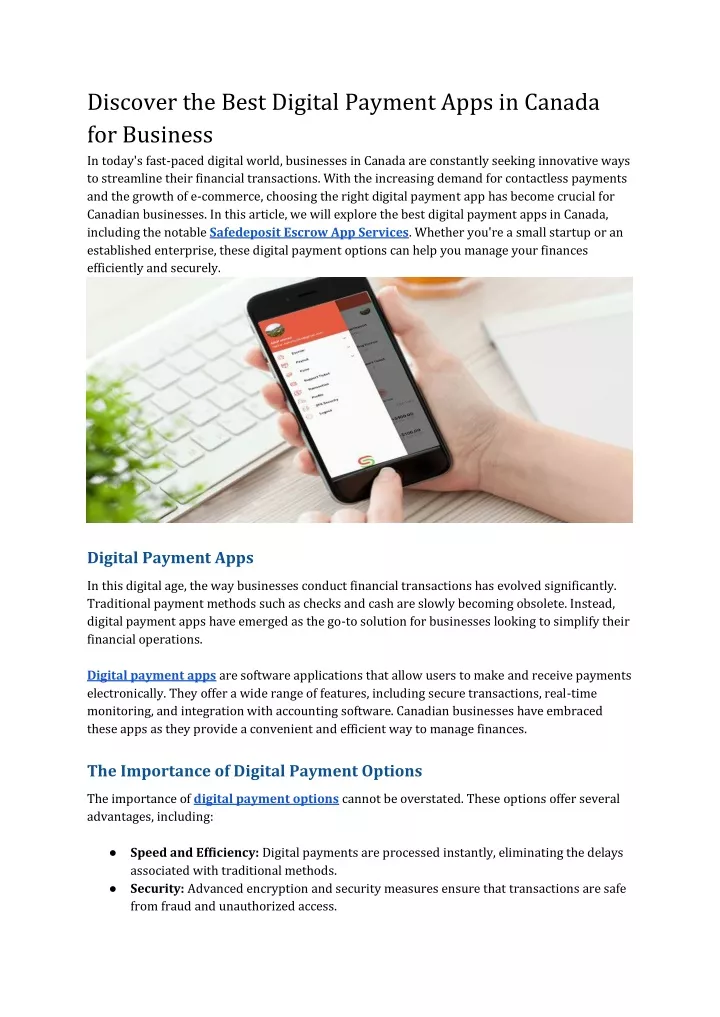 discover the best digital payment apps in canada