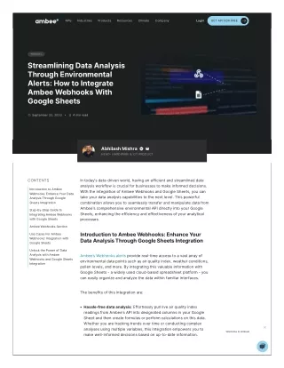 Streamlining data analysis through environmental alerts how to integrate ambee webhooks with google sheets