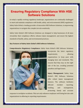 Ensuring Regulatory Compliance With HSE Software Solutions