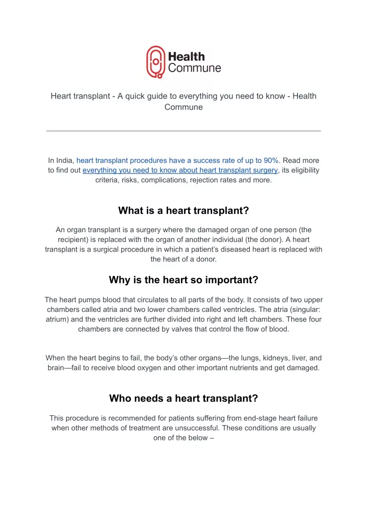 heart transplant a quick guide to everything