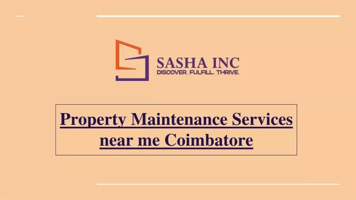 property maintenance services near me coimbatore