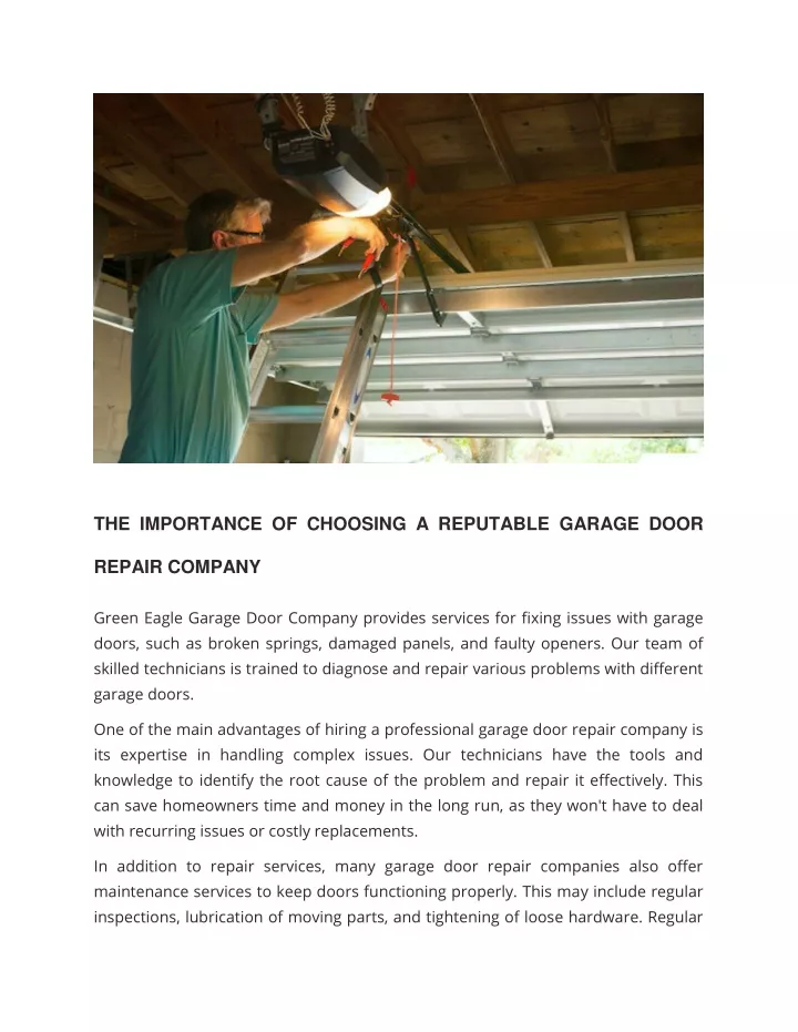 the importance of choosing a reputable garage door