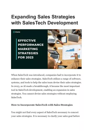 expanding sales strategies with salestech