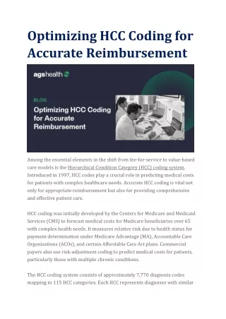 Optimizing HCC Coding for Accurate Reimbursement