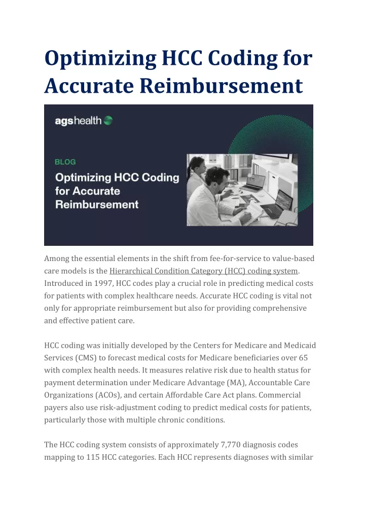 optimizing hcc coding for accurate reimbursement
