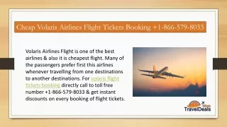 Volaris Airlines Flight Tickets Booking  1-866-579-8033