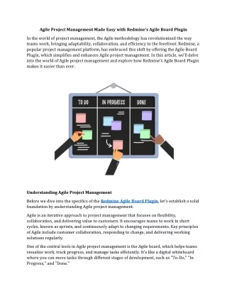 Agile Project Management Made Easy with Redmine's Agile Board Plugin