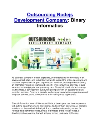 outsourcing nodejs development company binary