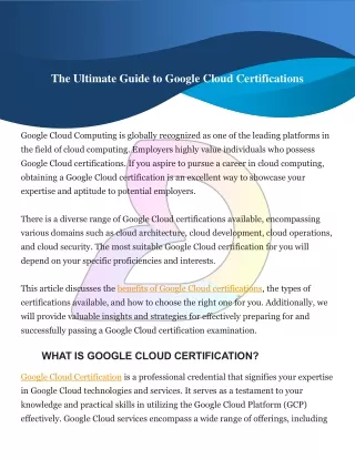 the ultimate guide to google cloud certifications