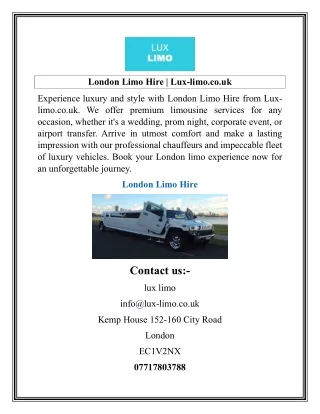 London Limo Hire  Lux-limo.co.uk