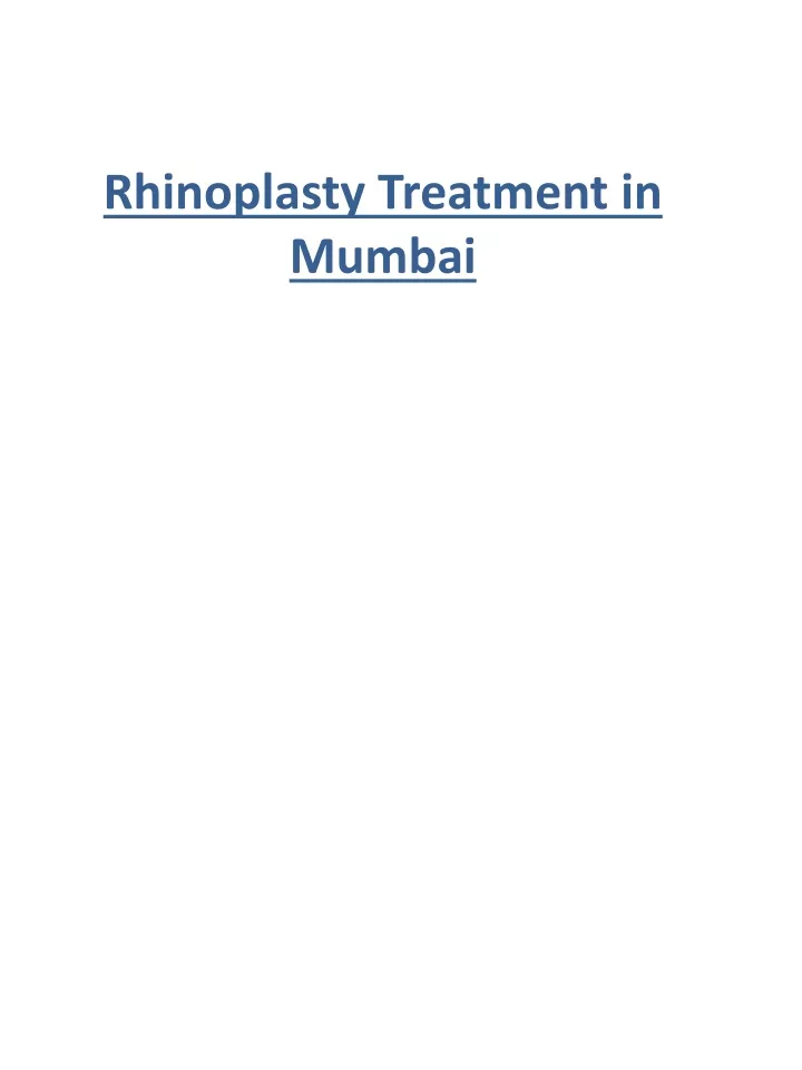 rhinoplasty treatment in mumbai