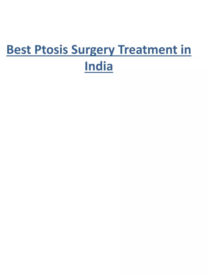 best ptosis surgery treatment in india