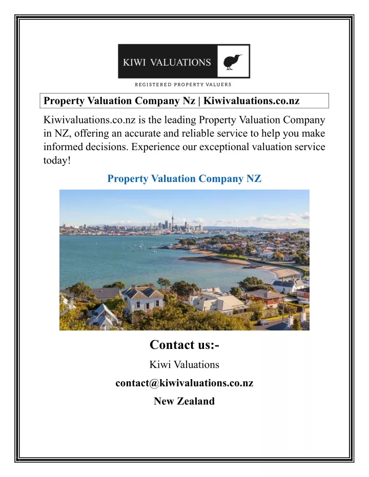 property valuation company nz kiwivaluations co nz