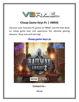 Cheap Game Keys Pc   VBRAE