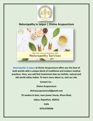 naturopathy in jaipur divine acupuncture