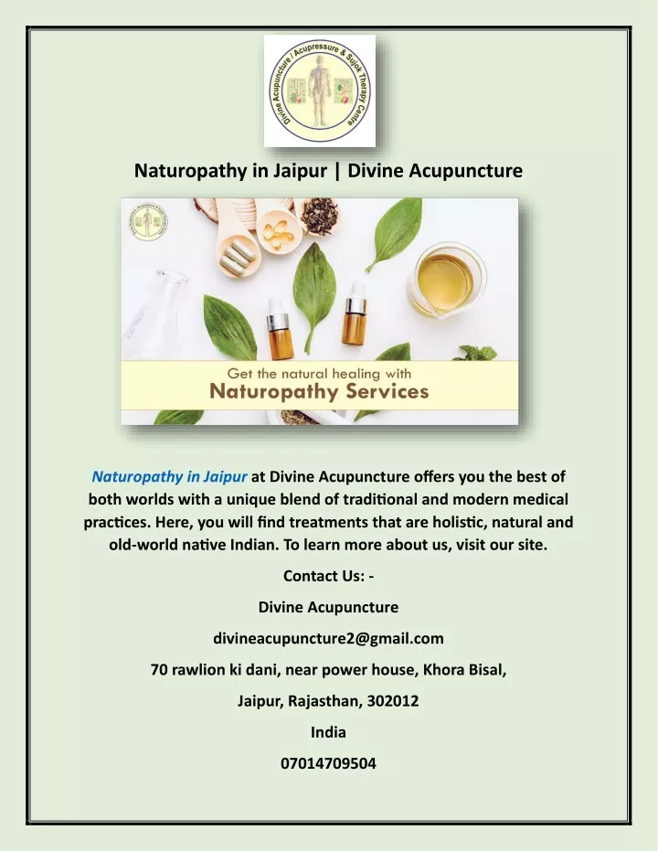 naturopathy in jaipur divine acupuncture