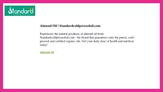 Almond Oil  Standardcoldpressedoil.com