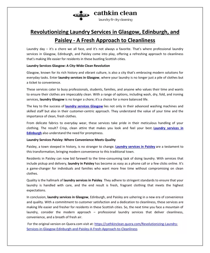 revolutionizing laundry services in glasgow