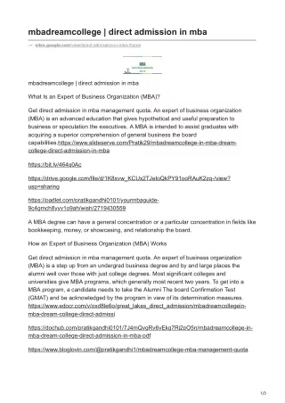 mbadreamcollege direct admission in mba