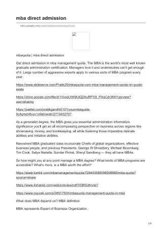 mba direct admission