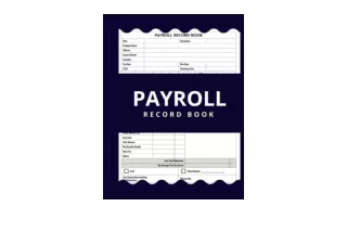 Ebook download Payroll record book Weekly and Monthly Bookkeeping Journal for Bu