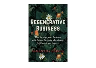 Download PDF Regenerative Business How to Align Your Business with Nature for Mo